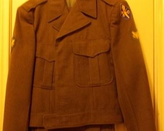 Wool vintage military jacket and trousers