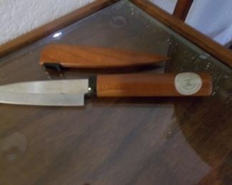 Small knife and wooden sheath