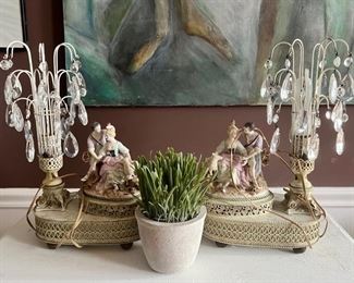 VINTAGE FIGURAL PORCELAIN LAMPS