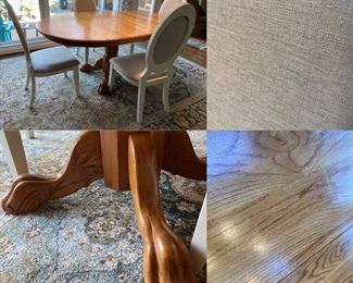 Oval Oak Clawfoot Pedestal Dining Table