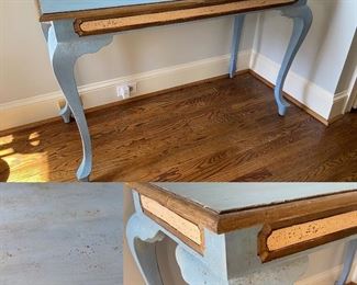 Shabby Sheik Blue/Gold trim Console Table