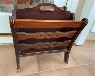 Vintage Magazine Wooden Stand Book Rack 