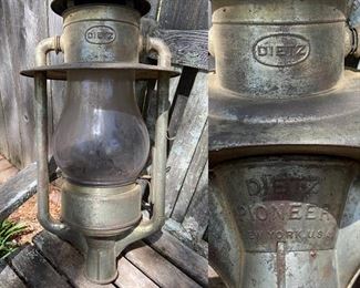 Antique 1908 Dietz Pioneer New York USA Oil Lamp ( Street Lamp ) Approximately 26” x 13” VERY RARE