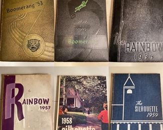 Vintage 1950’s Rainbow Yearbooks, Silhouette Yearbooks, Boomerang Yearbooks 
