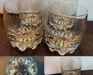 SET of 4 Bormioli Rocco Galassia Low Ball Rocks Glasses 3" Italy
