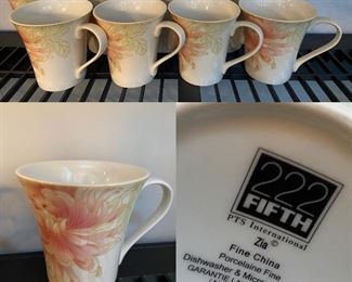 222 Fifth Porcelaine Fine China Coffee Cups Set 8 