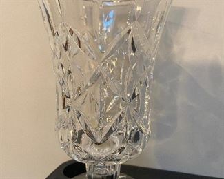 NIB Block Vase Clear Hand
Crafted 24% Full Lead Crystal 7” Hurricane 