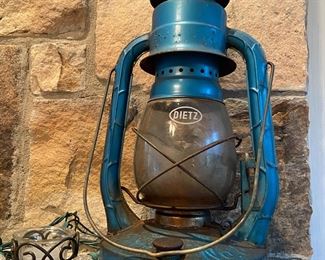 Vintage Dietz Blue Railroad Lantern 