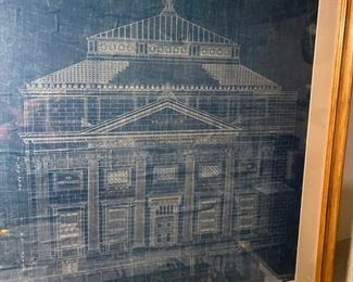 ANTIQUE ARCHITECTURAL "BOWERY BANK" NYC BLUEPRINTS