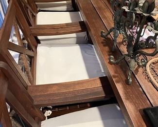 TEAK TABLE & CHAIRS FROM PLOW & HEARTH