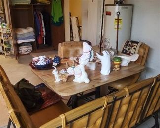 Table with chair and two benches 