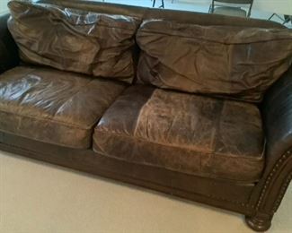 Leather Sofa and Matching Chair and a 1/2