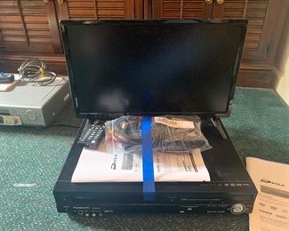 Small TV and DVD VHS Player