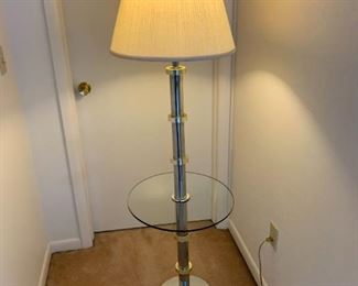 MCM Chrome Glass Lamp Table