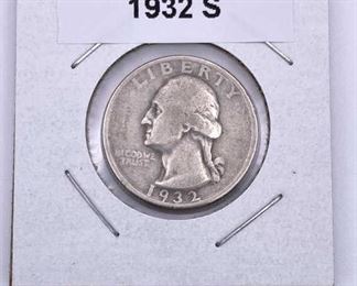 1932-S Key Date Washington Silver Quarter