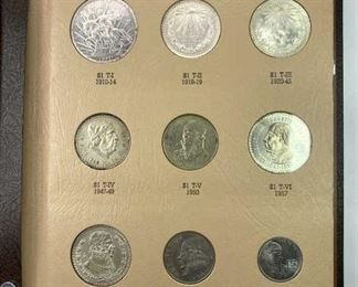Vintage Mexico Type Coin Set w/ Silver, Dansco