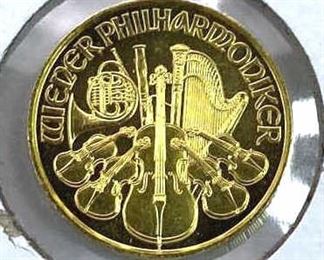 2022 1/10th Oz. Gold Austrian Philharmonic 999.9