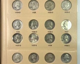 Washington Silver Quarters Dansco, Nearly Complete