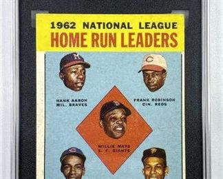 1963 Topps #3 N.L. Home Run Leaders SGC 5 EX