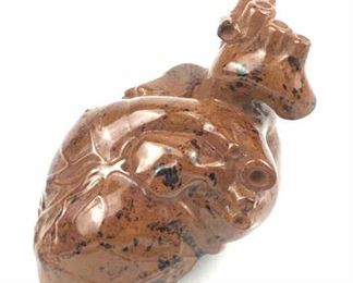 Detailed Mahogany Obsidian Anatomical Heart