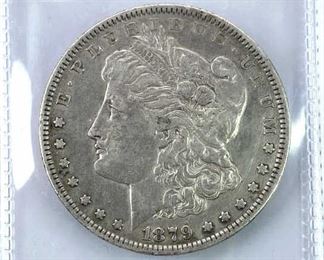 1879 Morgan Silver Dollar, U.S. $1 Coin 2nd Year