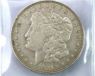 1921 Morgan Silver Dollar, U.S. $1 Coin