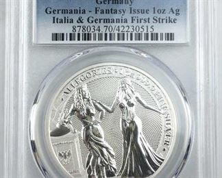 2020 Italy/Germany 1oz PCGS MS70 Fantasy Coin