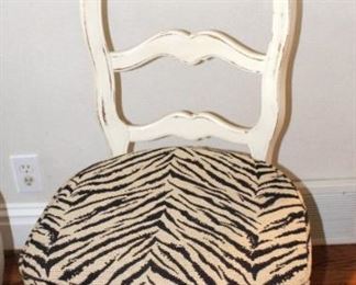 Painted and upholstered dining chair. We have six.