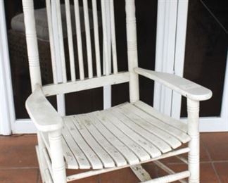 White rocking chair.