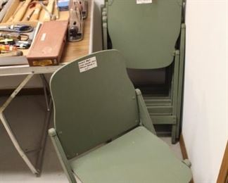Vintage 1940's wooden folding chairs, American Seating Co.