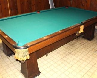 Antique 1920's Brunswick-Balke-Collender-Co. Billiard Table 5' x 9'.