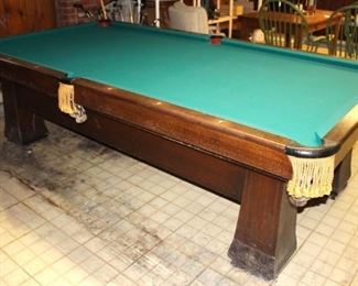 Antique 1920's Brunswick-Balke-Collender-Co. Billiard Table 5' x 9'.