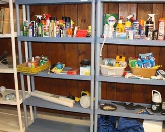 Lots of practical items and shelving.