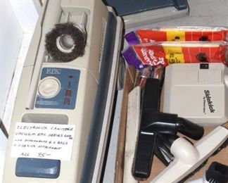 Electrolux cannister vacuum and attachments.