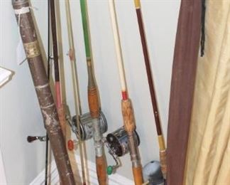 Vintage fishing rods.