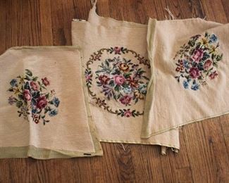 Needlepoint chair covers.