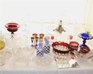 Large amount of crystal and glassware.  