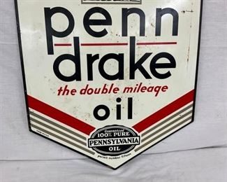 DOUBLE SIDE PENN DRAKE OIL SIGN