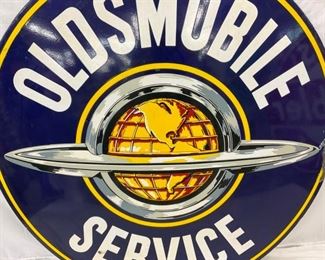 CLOSEUP PORC. OLDSMOBILE SIGN