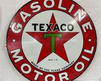42IN PORC. DS TEXACO GASOLINE/MOTOR OIL
