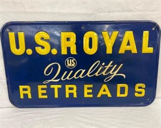 HEAVILY EMB. US ROYAL RETREADS SIGN