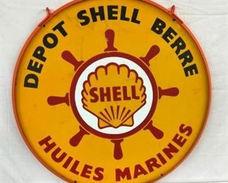 40IN PORC. DS SHELL DEPOT MARINA SIGN