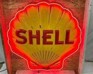 48IN PORC. CLAM SHELL NEON SIGN