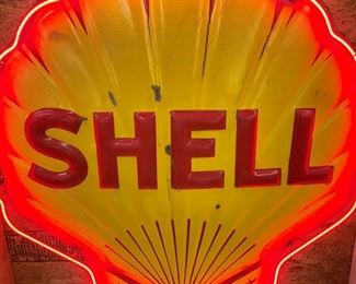 PORC. SHELL SIGN W/ NEON