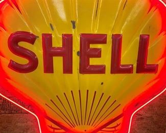 LIGHTED NEON SHELL SIGN