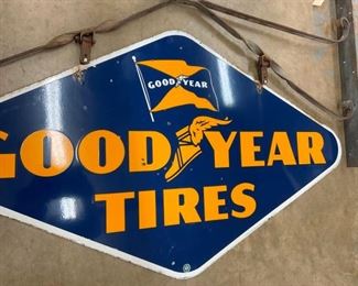 PORC. GOODYEAR TIRES SIGN W/ BRACKET