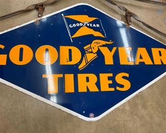 PORC. GOODYEAR SWINGER SIGN W/ BRACKET