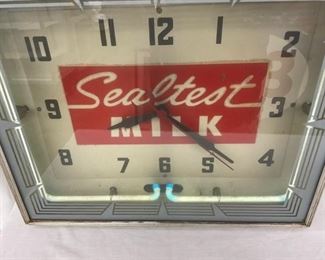 CLOSEUP SEALTEST NEON CLOCK