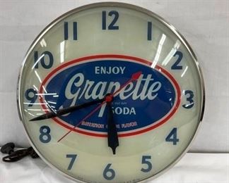 15IN GRAPETTE PAM LIGHTUP CLOCK "ENJOY"