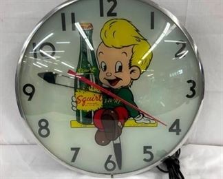 15IN SQUIRT LIGHTUP CLOCK W/ BOY
